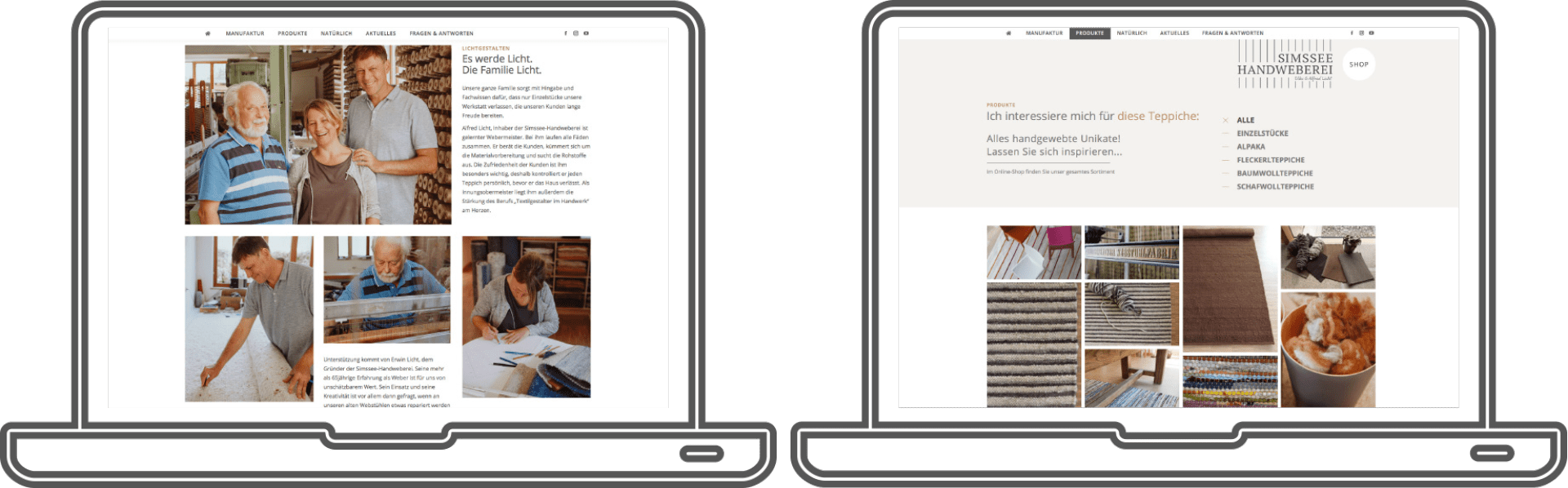 Simssee Handweberei - Webseiten